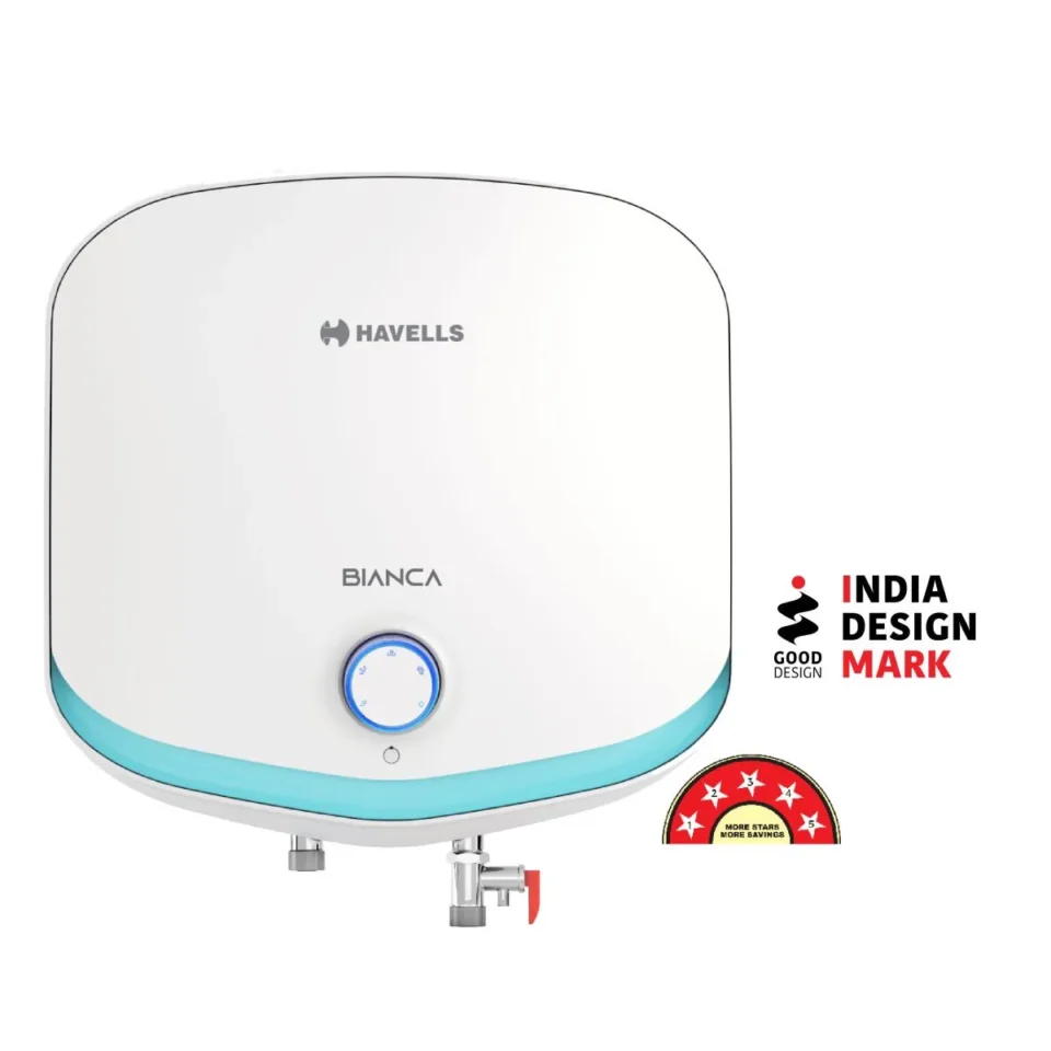 Bianca Storage Water Heater (Geyser) 6 L White Blue