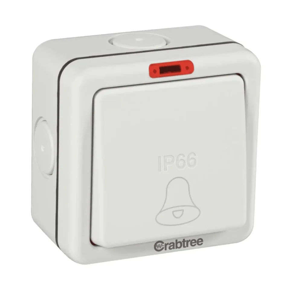 1 Gang 10 A Bell Push Switch with Indicator IP66