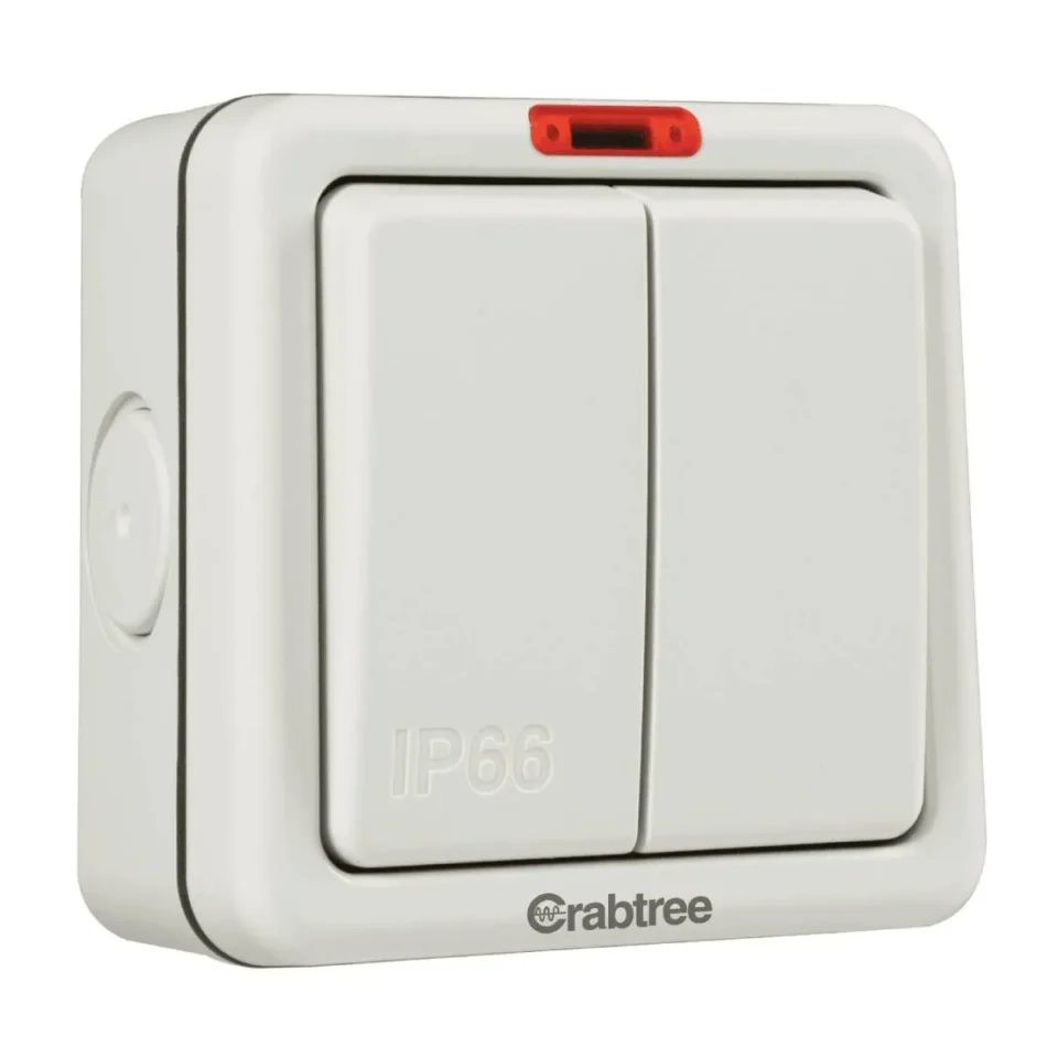 2 Gang 10 A 2 Way with Indicator IP66