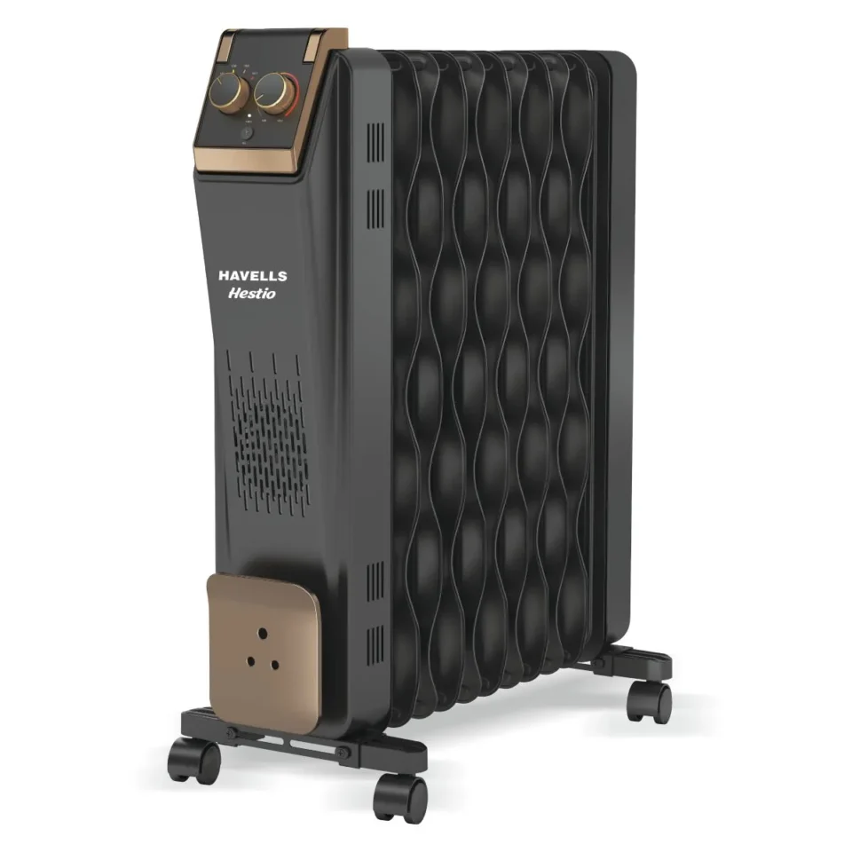 Hestio 11 Straight Fins Oil Filled Room Heater 2900 W Black