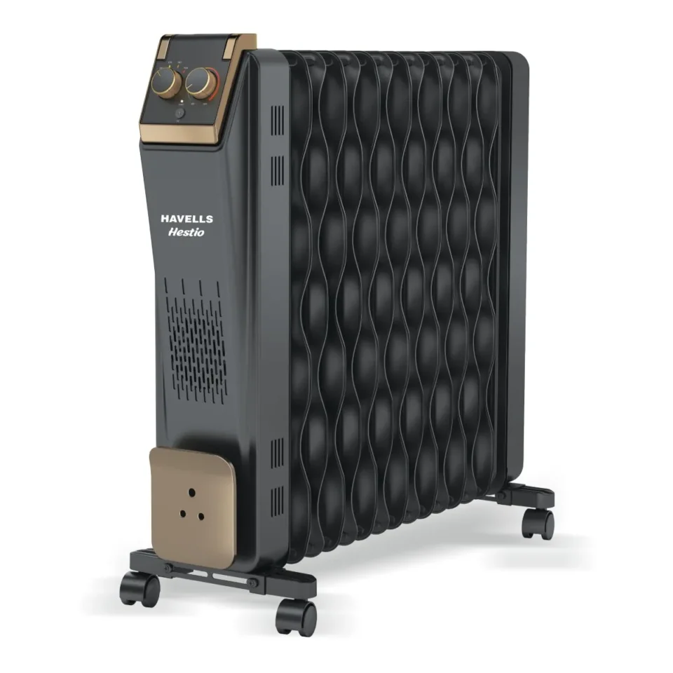 Hestio 15 Wave Fins Oil Filled Room Heater 2900 W Black