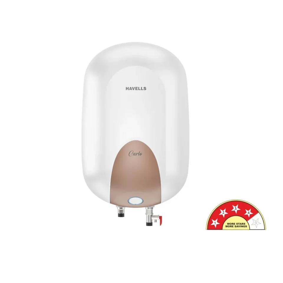 Carlo Storage Water Heater (Geyser) 15 L White Champagne Gold