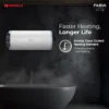 Fabia Slim Horizontal Right Side Storage Water Heater (Geyser) 10 L White Blue-RH