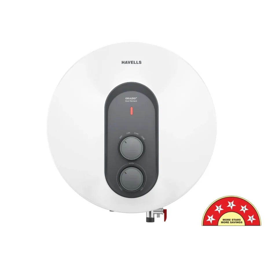 Orazio+ Convertible Storage Water Heater (Geyser) 10 L White Grey