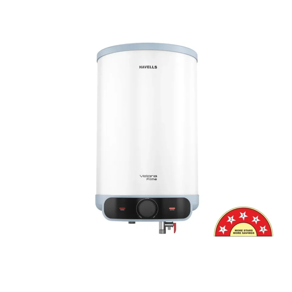 Velora Prime Storage Water Heater (Geyser) 10 L White Blue