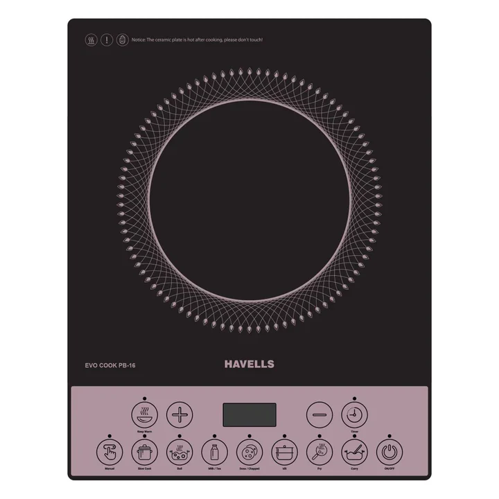 Evo Cook PB16 Induction Cooktop 1600 W, 9 Cooking Options