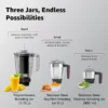 Unity 750 W Mixer Grinder Black 750 W, 4 Jar