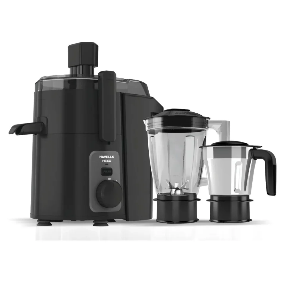 Hexo Black 950 W Juicer Mixer Grinder Black 950 W, 2 Jar
