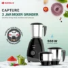 Capture 500 W Mixer Grinder Black and Grey 500 W, 3 Jar