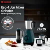 ESO 750 W Mixer Grinder Green and Black 750 W, 4 Jar