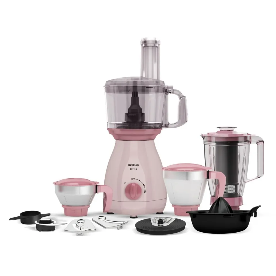 RHYTHM 750 W Mixer Grinder Light Pink & Rose Pink 750 W, 4 Jar
