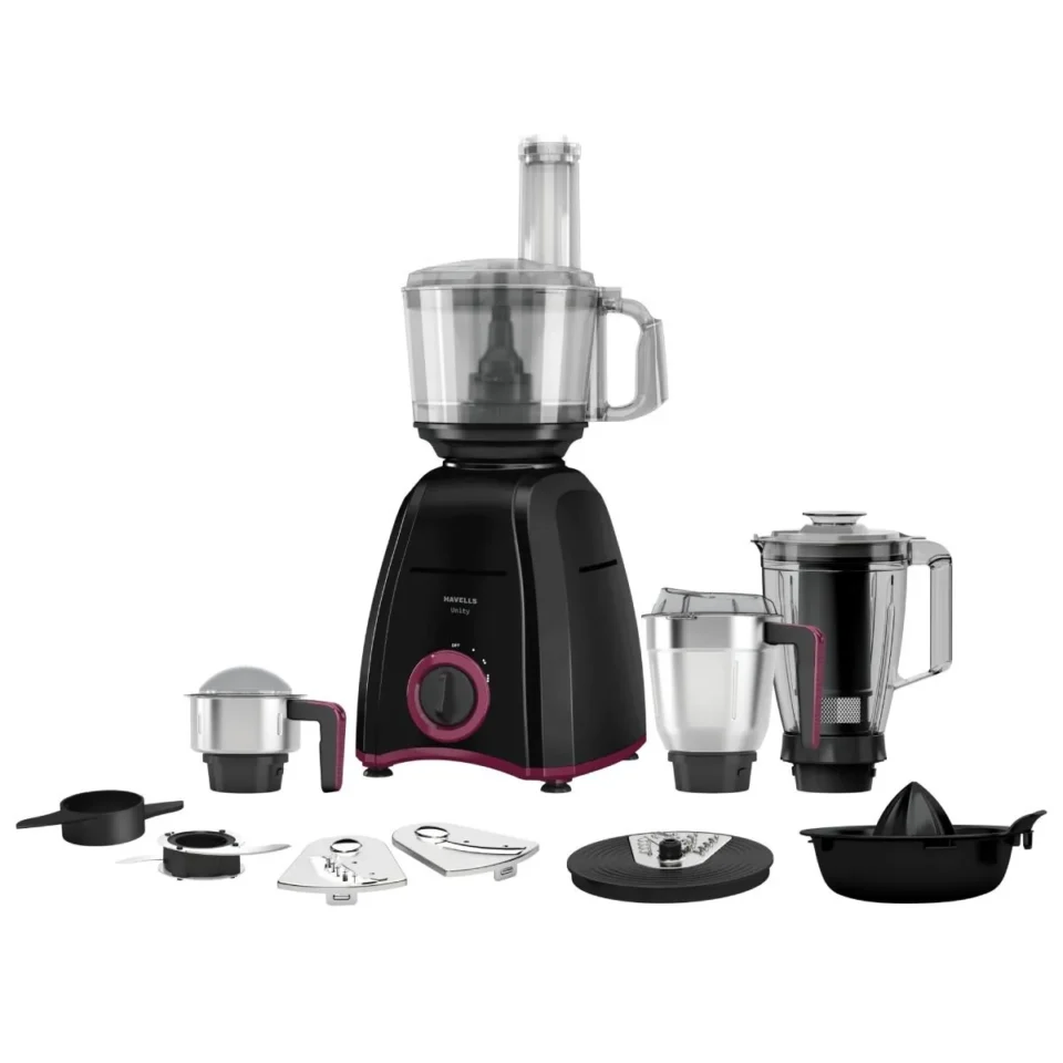 Unity 750 W Mixer Grinder Black 750 W, 4 Jar