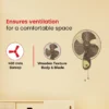 Girik Gold Wall Fan 400 mm (Walnut Gold)