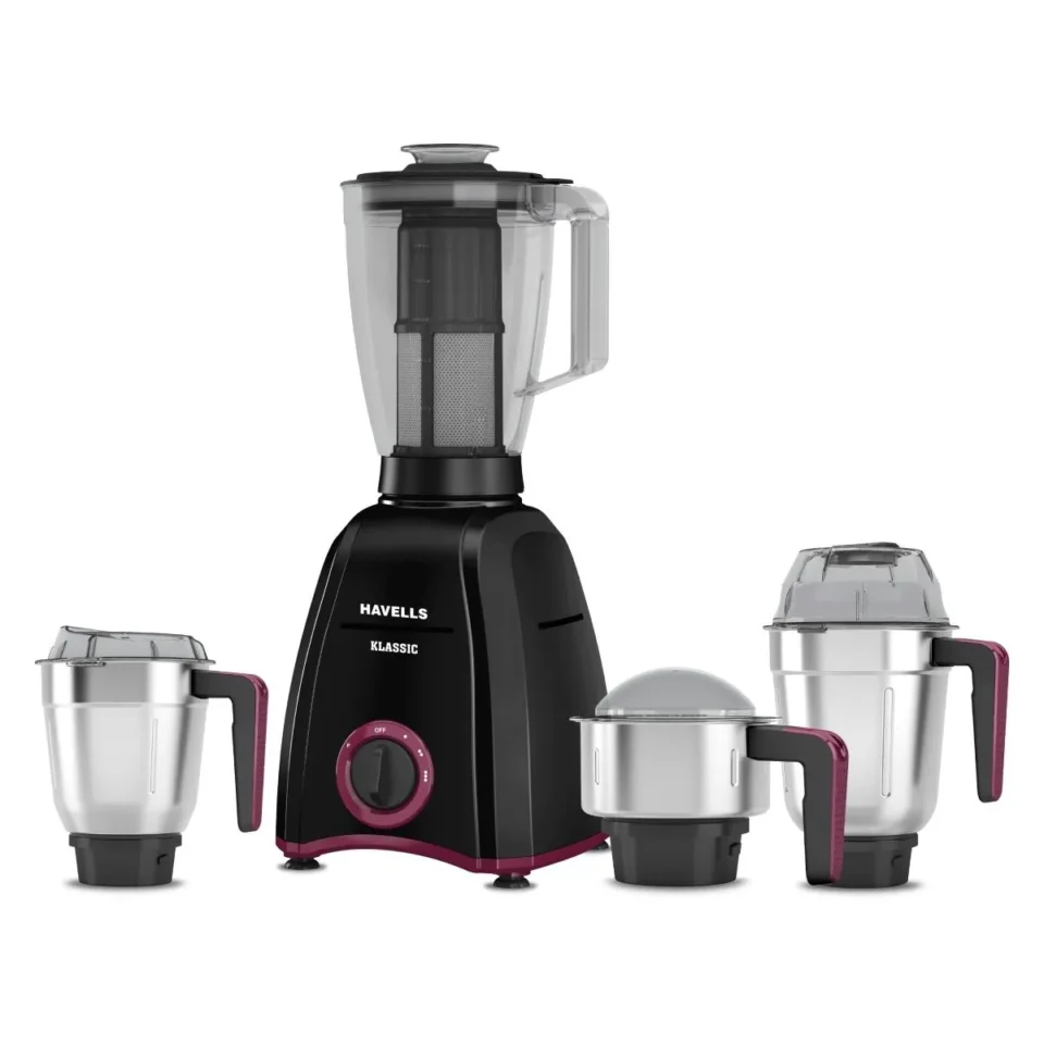 Klassic 750 W Mixer Grinder Black and Purple 750 W, 4 Jar