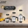 Hydro Plus 1000 W Mixer Grinder Black and champagne gold 1000 W, 3 jar