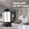Steelio Electric Kettle 1250 W, 1 L Black & Silver